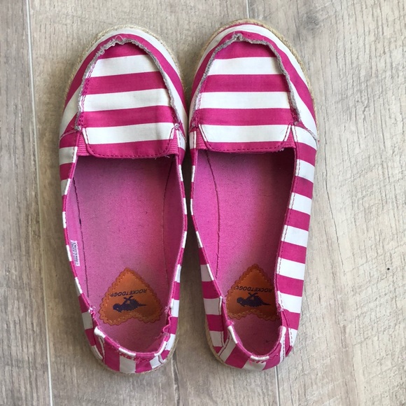 Rocket Dog Shoes Rocketdog 6 Pink White Striped Slip On Poshmark